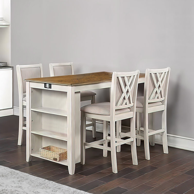 Charlton home wilmoth 5 piece solid wood dining online set